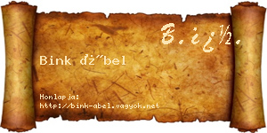 Bink Ábel névjegykártya